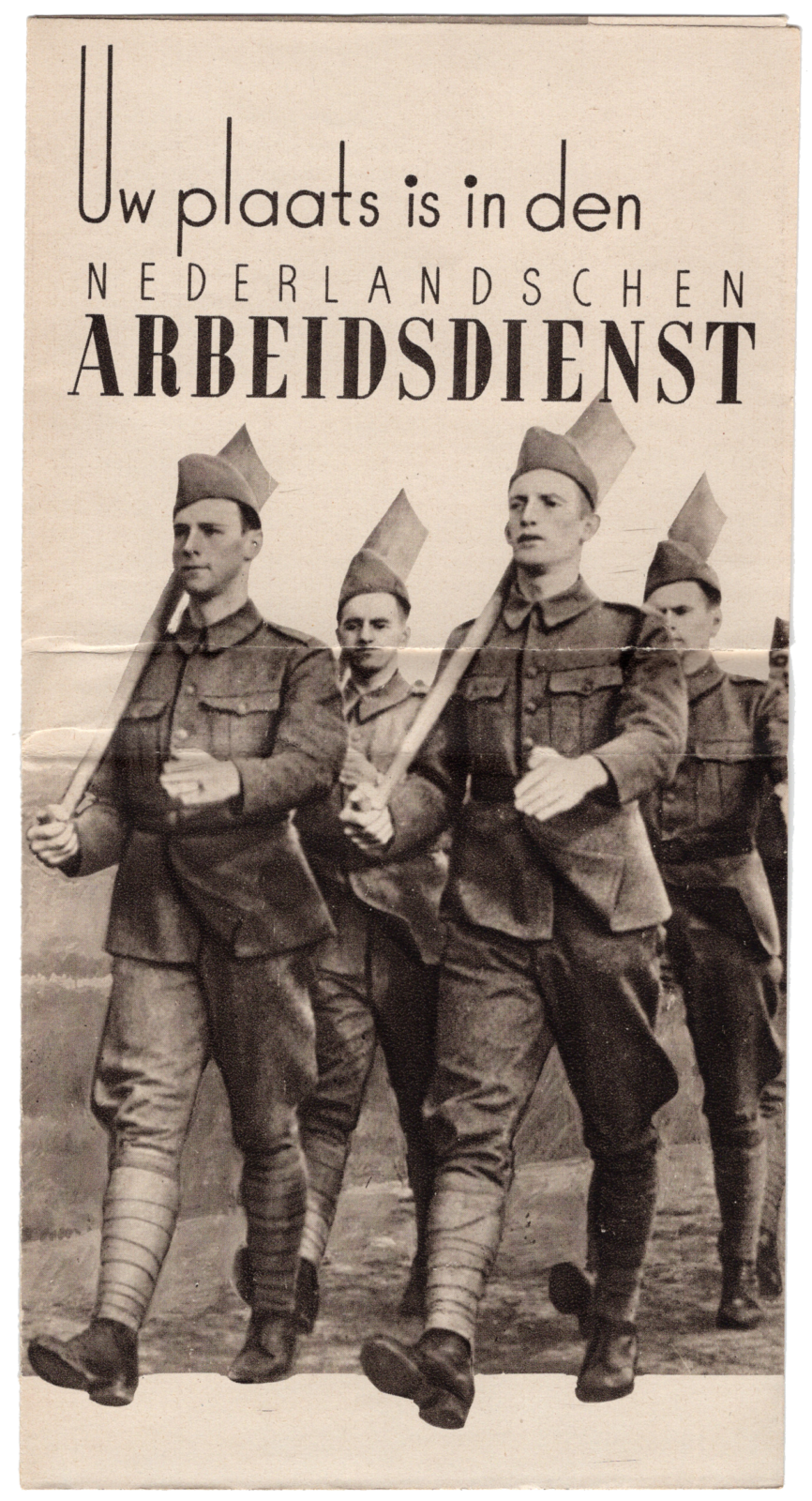 Flyer arbeidsdienst Hendrik de Jong WO2